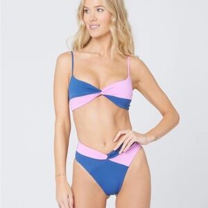 NWOT LSPACE colorblock bikini Nancy bottoms ringo top
